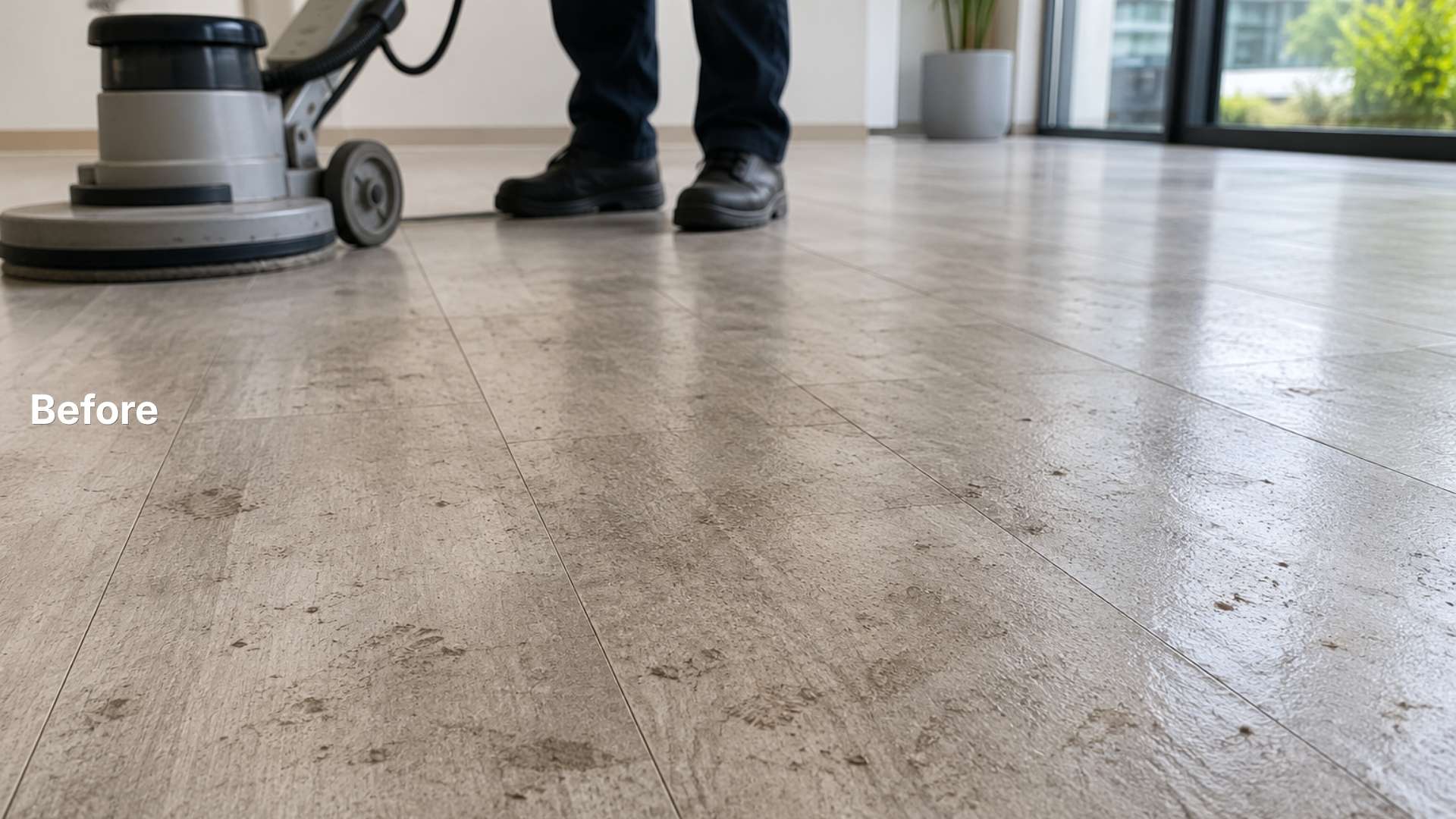 Vinyl Floor Cleaning Before
